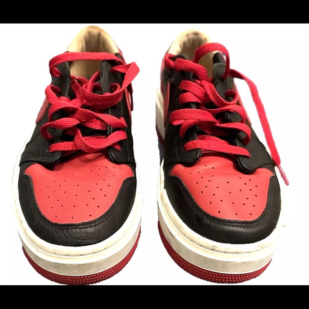 Women black and red Jordans